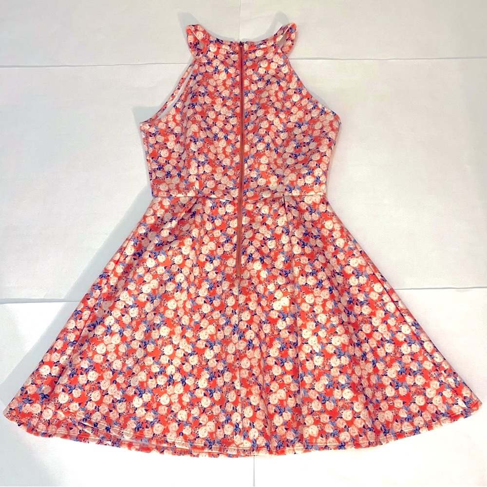 Floral Sleeveless Dress. Pink and Blue - Picture 12 of 17